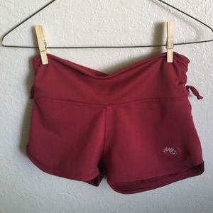 Mika Side String Yoga Shorts in Red / Size S/M